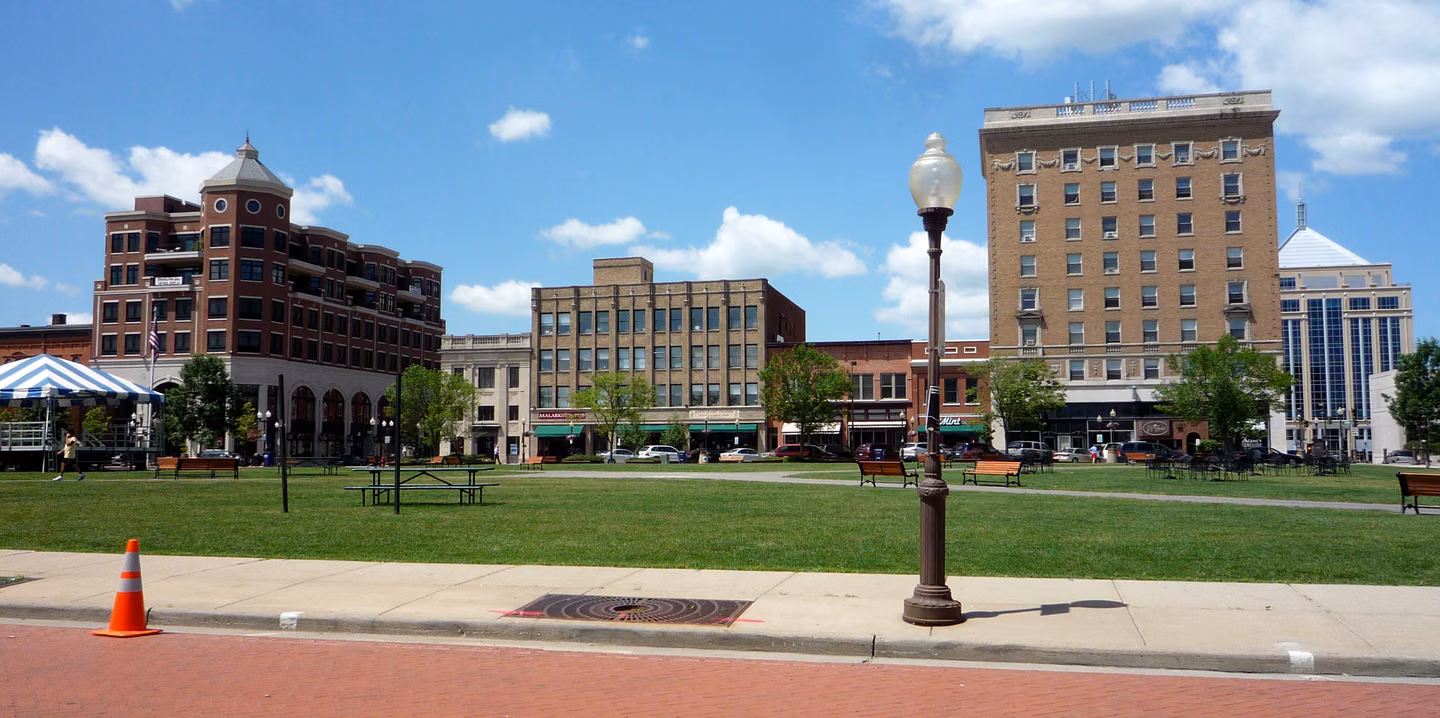 Downtown Wausau’s 400 Block park, photographed in 2009.